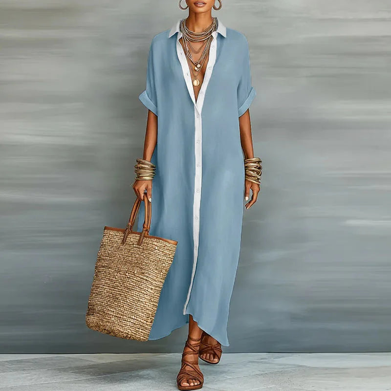 Anastasia™ | Vestido camisero largo con botones