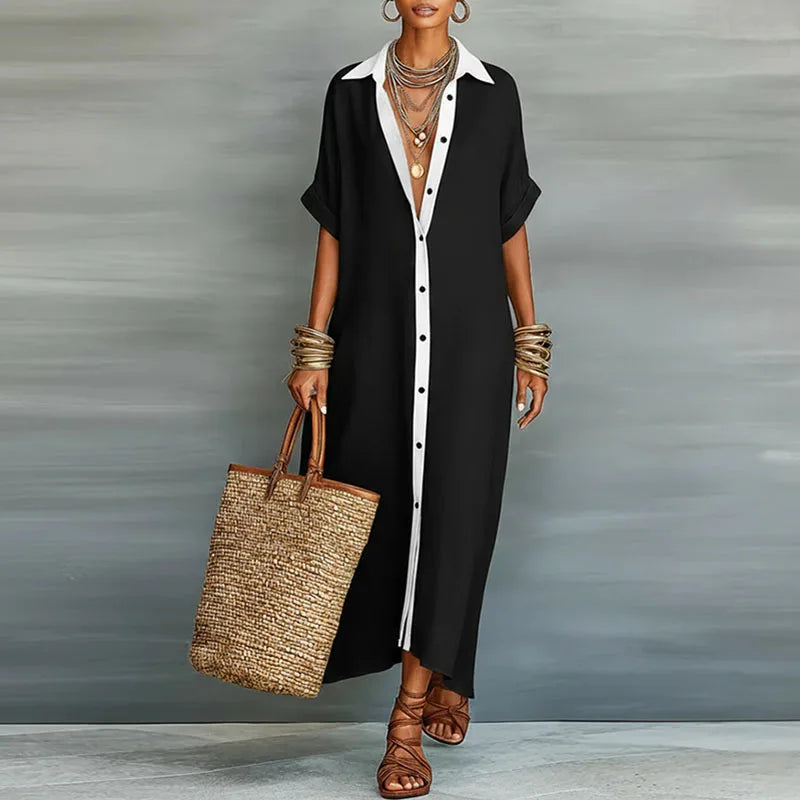 Anastasia™ | Vestido camisero largo con botones