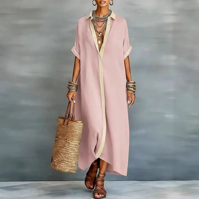 Anastasia™ | Vestido camisero largo con botones
