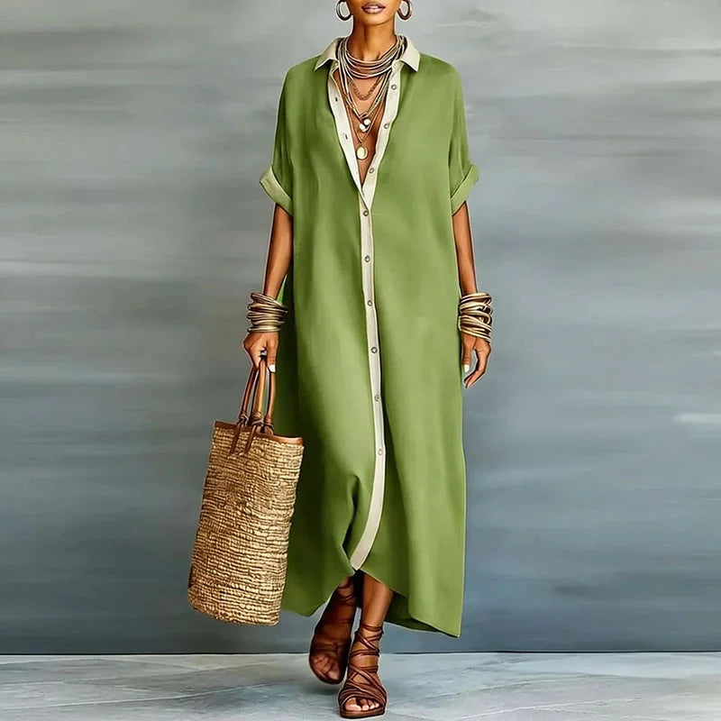 Anastasia™ | Vestido camisero largo con botones