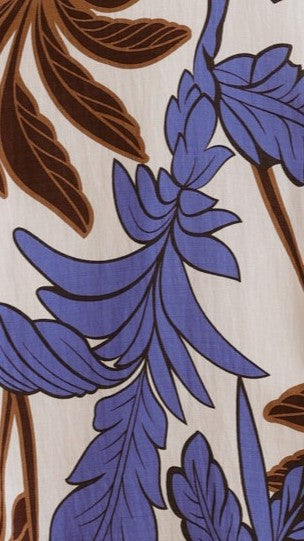Marcel Maxi Dress - Chocolate/Blue Palm - Billy J