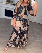 Susana | Vestido Maxi de Gasa Estampado