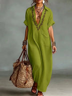 Marta | Vestido Maxi Bohemio con Estampado Floral