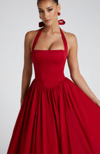 Cressida Midi Dress - Red Dress Babyboo Fashion Premium Exclusive Design