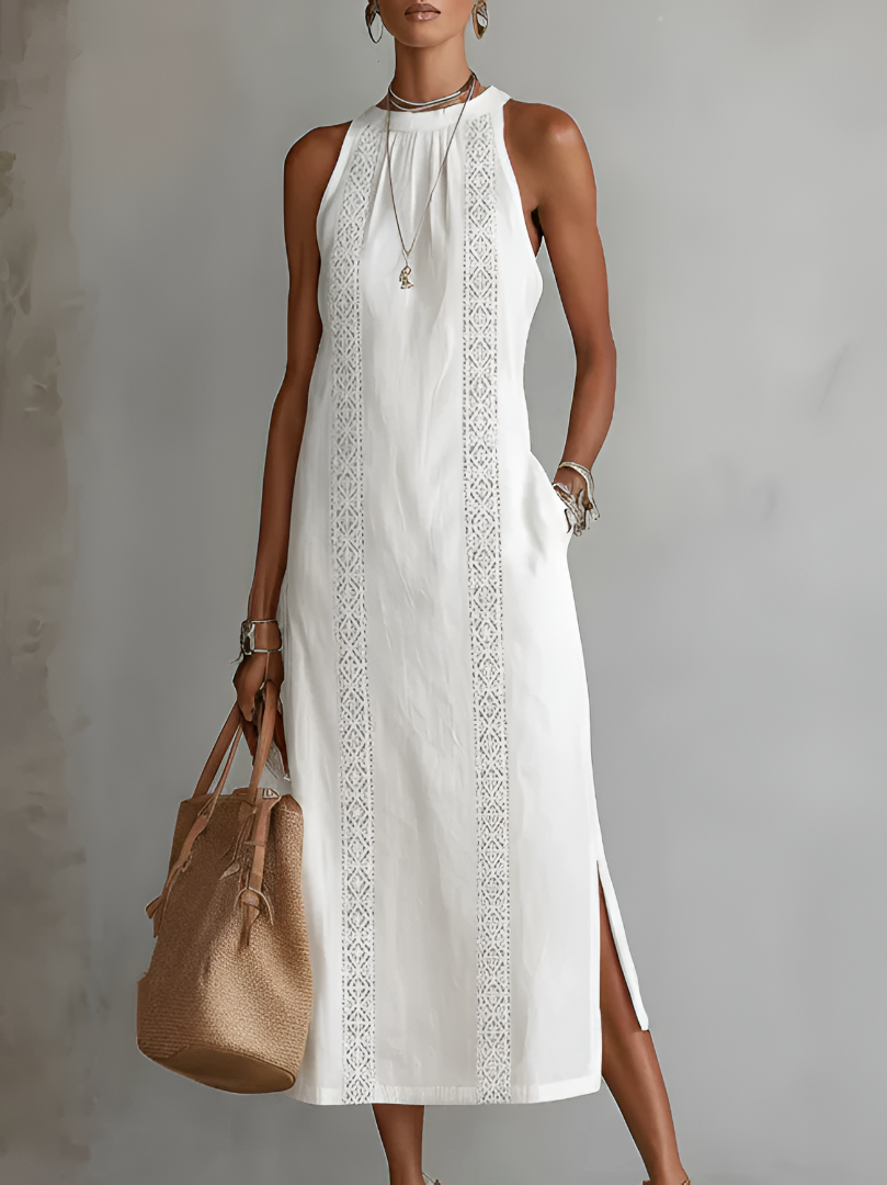 JIMENA | Vestido Midi con textura de Lino