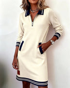 Lorena | Vestido tipo sudadera con cuello de cremallera